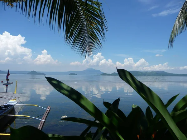 Tropické Listí Listí Podél Jezera Taal Filipínách — Stock fotografie
