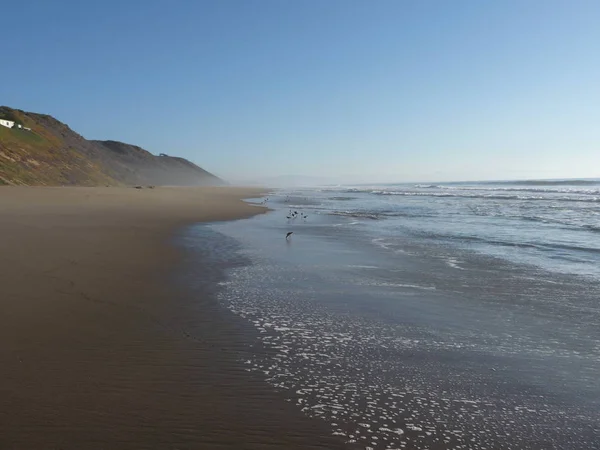 Awesome Ocean View Waves Cloudy Sky Central California Coast — Stock Photo, Image