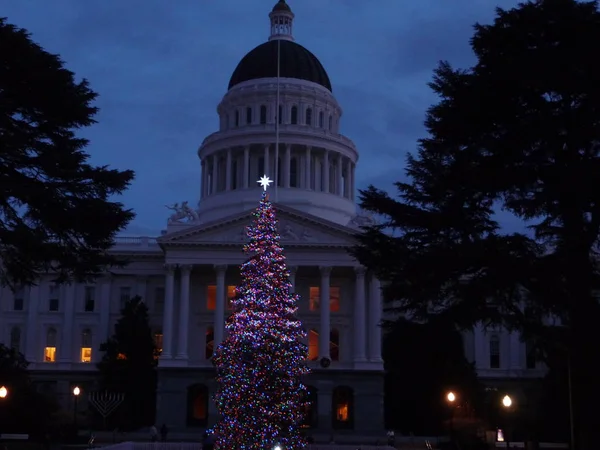 Άποψη Του Χριστουγεννιάτικου Δέντρου Την Πρωτεύουσα Της Καλιφόρνια 2008 — Φωτογραφία Αρχείου