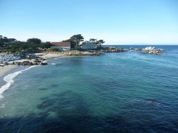 Toller Ozean Mit Glattem Himmel Pacific Coast Highway Bei Monterey — Stockfoto