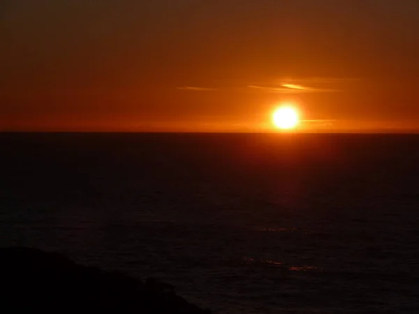 Awesome Θέα Στον Ωκεανό Ηλιοβασίλεμα Καταπληκτικό Ουρανό Κατά Μήκος Pacific — Φωτογραφία Αρχείου