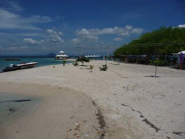 Geweldige Oceaan Met Een Gladde Lucht Achtergrond Visayas Regio Van — Stockfoto