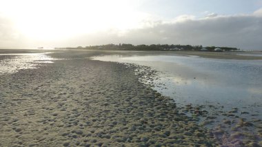 düşük gelgit sırasında tropikal plaj manzara