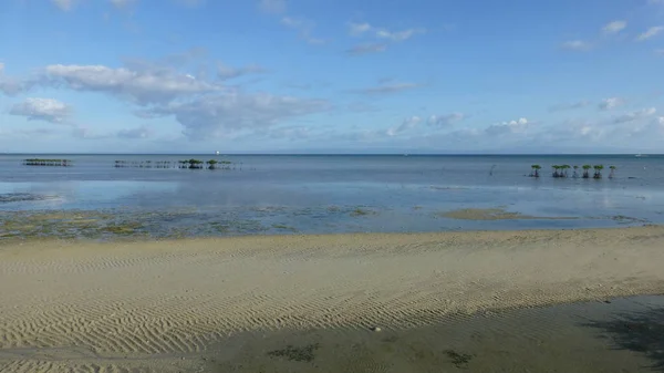 Vue Imprenable Sur Océan Avec Des Vagues Tranquilles — Photo