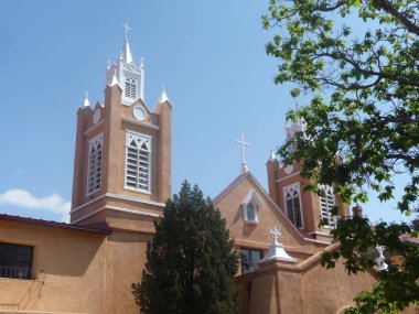 katolik kilise binası yeşil ağaçlar yeşillik ile görülen