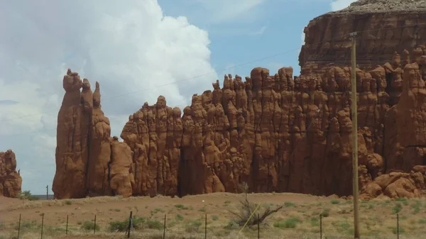 Narancssárga Grand Canyon Sziklák Alatt Felhős — Stock Fotó