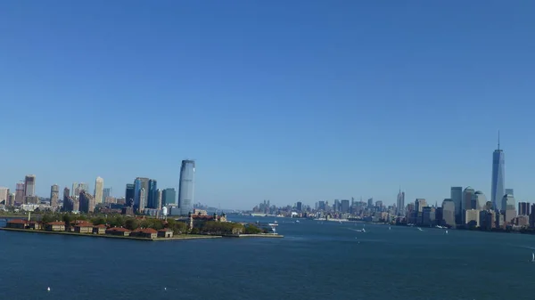 Vista Panorámica Del Horizonte Manhattan Día Soleado —  Fotos de Stock