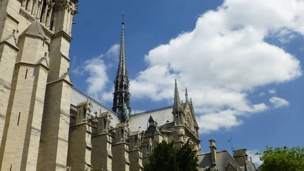 Vista Ángulo Bajo Del Edificio Notre Dame Paris —  Fotos de Stock