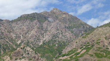 green valley and mountains under cloudy sky