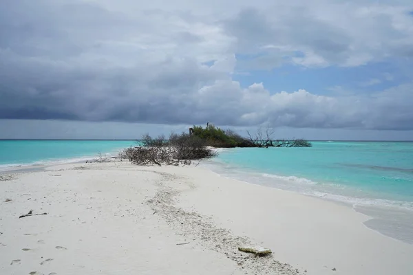 Vue Sur Océan Pendant Mousson Sur Une Île Inhabitée Aux — Photo