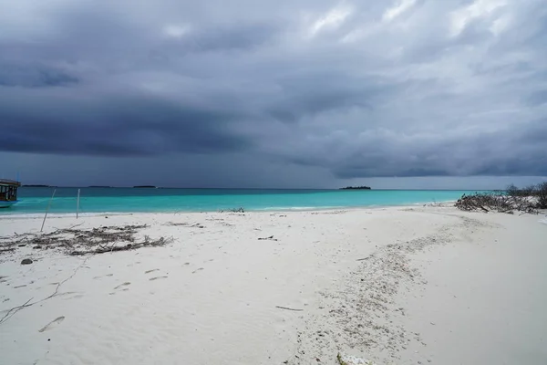 View Ocean Monsoon Season Uninhabited Island Maldives — Stock Photo, Image