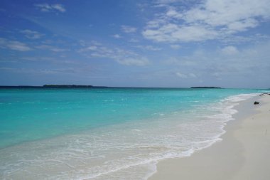 Bir adada Maldivler okyanus manzarası