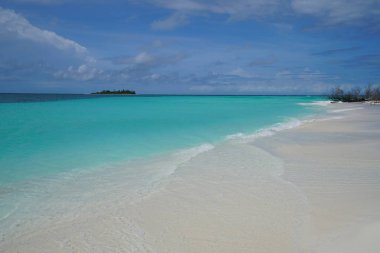 Bir adada Maldivler okyanus manzarası