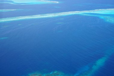 Maldivler bir deniz uçağı--dan güzel havadan görünümü 