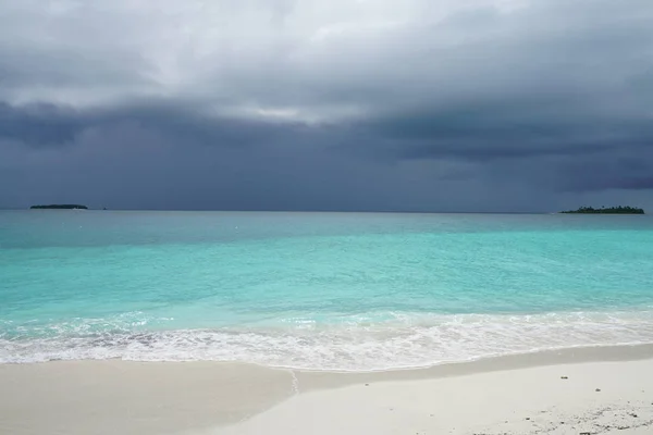 View Ocean Monsoon Season Uninhabited Island Maldives — Stock Photo, Image
