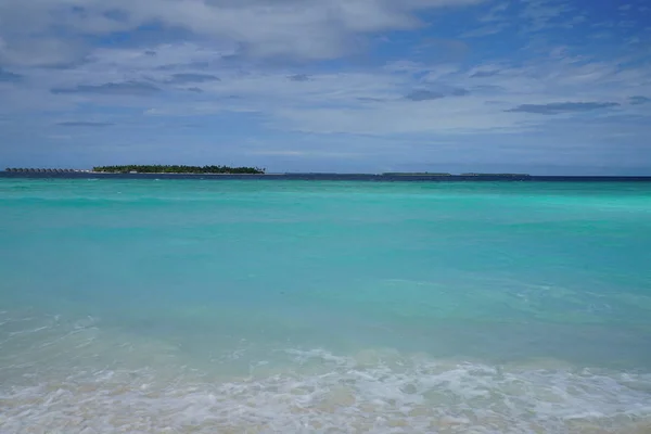 Utsikt Stranden Vakker Ubebodd Maldivene – stockfoto