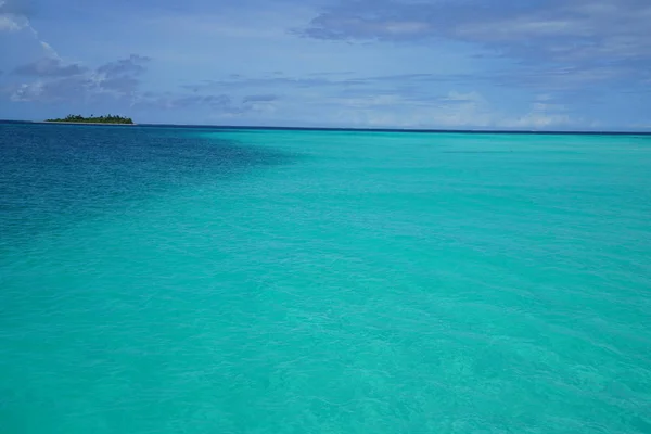 Vista Dell Oceano Una Barca Alle Maldive — Foto Stock