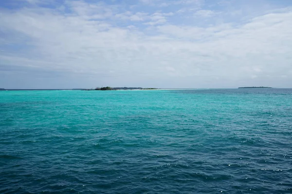 Widok Ocean Łodzi Malediwach — Zdjęcie stockowe