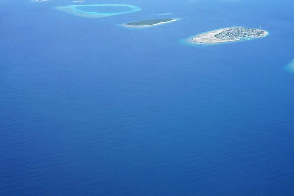 Szép Légi Felvétel Maldív Szigeteken Egy Hidroplán — Stock Fotó