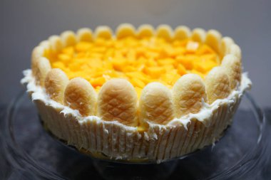 mango peynirli çerez kenarlığının atış kapatın