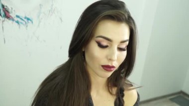 Makyaj modeli ağır çekim Full Hd video