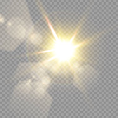 Soyut şeffaf güneş ışığı özel mercek parlaması