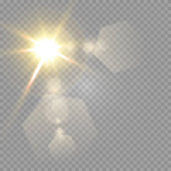 Αφηρημένη Διαφανής Φως Του Ήλιου Ειδικό Εφέ Λάμψης Φακών Διάνυσμα — Διανυσματικό Αρχείο