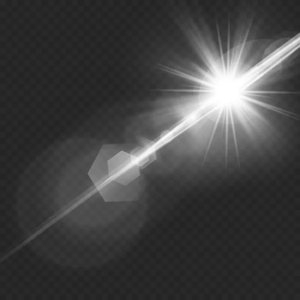 Astratto Trasparente Luce Del Sole Speciale Effetto Luce Bagliore Lente — Vettoriale Stock