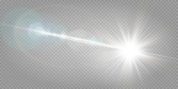 Abstrato Luz Solar Transparente Efeito Luz Erupção Lente Especial Desfoque — Vetor de Stock