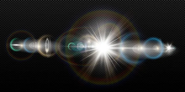 Αφηρημένη Διαφανής Φως Του Ήλιου Ειδικό Εφέ Λάμψης Φακών Διάνυσμα — Διανυσματικό Αρχείο