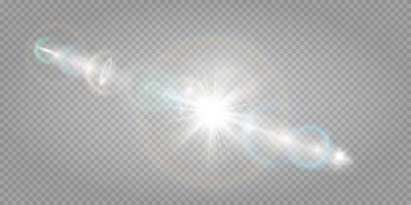Abstraktní Průhledné Sluneční Světlo Speciální Objektiv Světelný Efekt Vektor Rozmazat — Stockový vektor