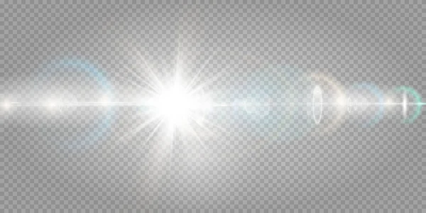 Abstrato Luz Solar Transparente Efeito Luz Erupção Lente Especial Desfoque — Vetor de Stock