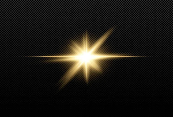 Световая Линия Искрами Чёрном Фоне Световой Эффект Золотой Цвет Векторная — стоковый вектор