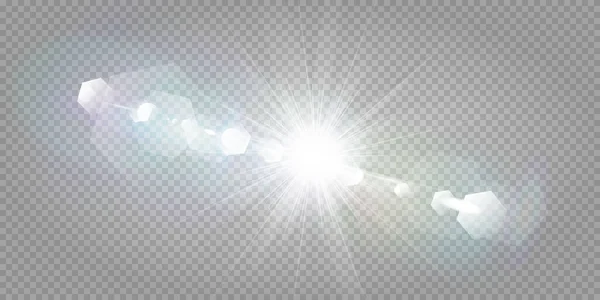 Estrelas Brilhantes Isoladas Sobre Fundo Branco Transparente Efeitos Brilho Brilho — Vetor de Stock