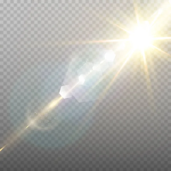 Abstract Transparant Zonlicht Speciale Lens Flare Licht Effect Vector Wazig — Stockvector