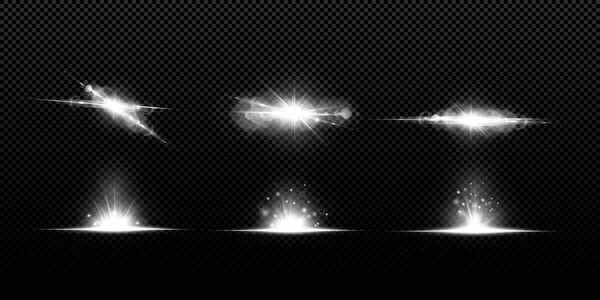 플레어 Flame Light Effect Vector Blur 광에서 수평을 이루는 폭발하는 — 스톡 벡터