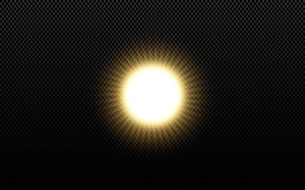 Glanzende Gouden Sterren Geïsoleerd Zwarte Achtergrond Effecten Lensflare Glans Explosie — Stockvector