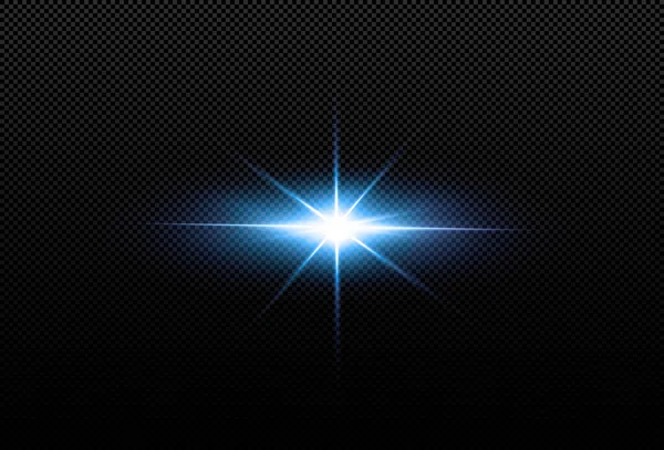 Shining Neon Stars Isolated Black Background Effects Lens Flare Shine — Stock Vector