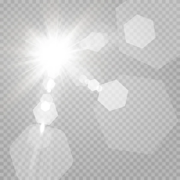 Efecto Luz Destello Lente Especial Luz Solar Transparente Abstracta Desenfoque — Vector de stock