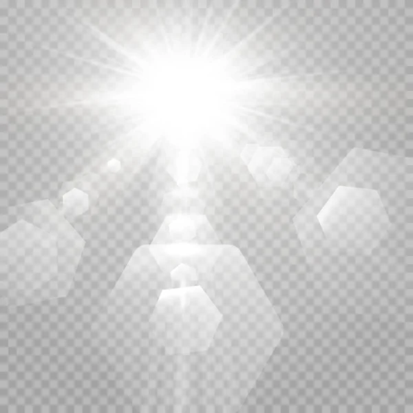 Abstract Transparent Sunlight Special Lens Flare Light Effect Vector Blur — Stock Vector