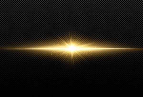 Abstraktní Stylový Světelný Efekt Černém Pozadí Zlatá Zářivá Neonová Čára — Stockový vektor