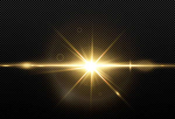 Αφηρημένο Κομψό Εφέ Φωτός Μαύρο Φόντο Χρυσή Φωτεινή Γραμμή Νέον — Διανυσματικό Αρχείο