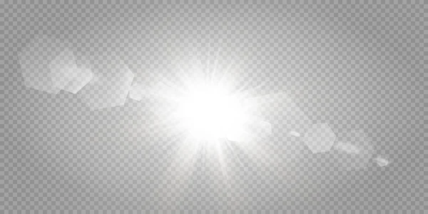 Abstrakt transparent solljus speciell lins utflytning — Stock vektor