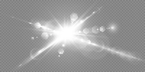 Abstraktní průhledné sluneční světlo speciální čočka světlice — Stockový vektor