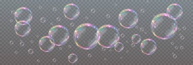 Havada süzülen renkli sabun köpükleri