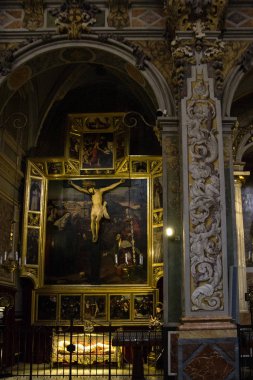 Valencia, İspanya - 24.07.2019: Parroquia ve Iglesia de San Nicolas de Bari y San Pedro Martir - kilise ve bucak