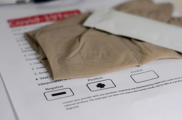 Laboratory scientist performs a rapid diagnostic test (rdt) for antibodies to detect the presence of viral proteins. caused by coronavirus disease COVID-19, PCR laboratory test. Inputs for testing