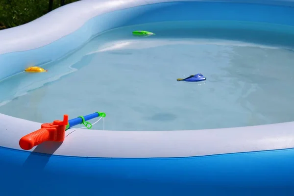 Baby Fishing Inflatable Pool — Stock Photo, Image
