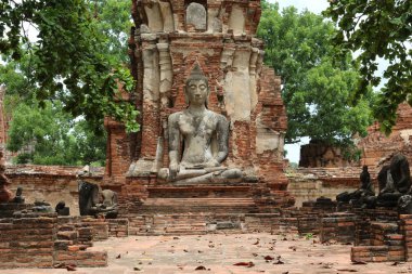 Sukhothai Historical Park, Tayland görkemli harabeye Buda heykeli 