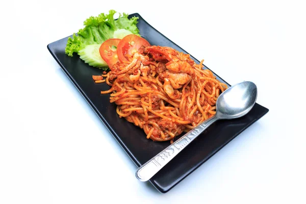 Spaghetti Sfondo Bianco — Foto Stock
